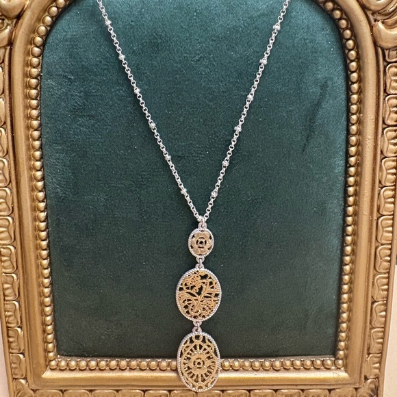 Monet Elegant Gold and Silver Pendant Necklace - Picture 1 of 4